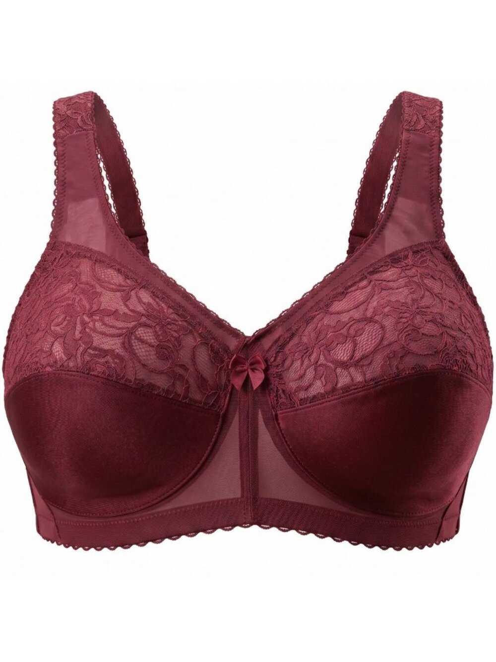 Glamorise MagicLift Bra 56I Burgundy Wireless Full Coverage Support NWT Womens